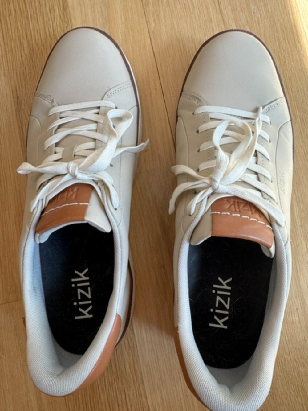 Kizik Vegas 2 Hands-Free Leather Sneakers Tan Brown Men’s 12